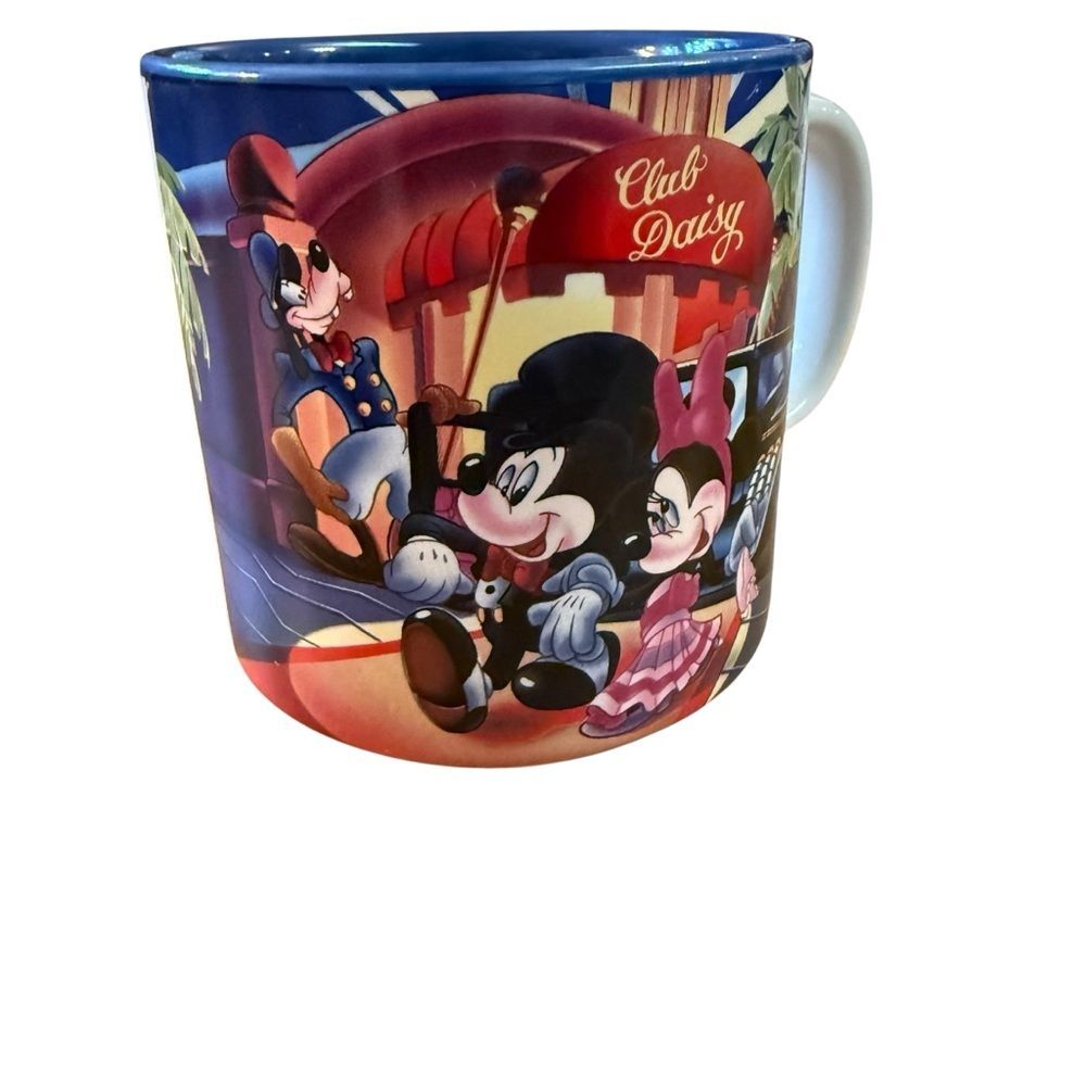 Vintage Disney Club Daisy MGM Studios Blue and Red Mug 1987